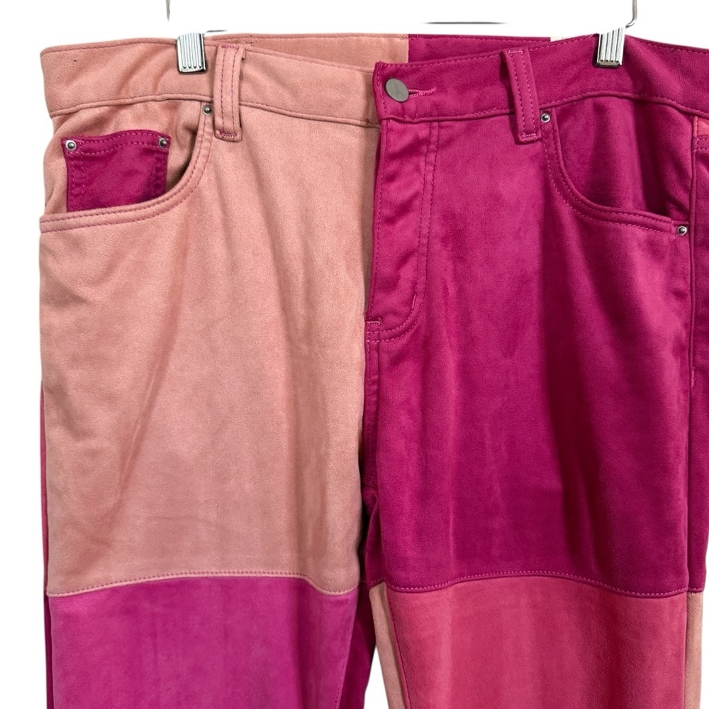 MNML NWT D354 PATCHWORK STRAIGHT MEN’S PANTS PINK SIZE 33 - Picture 5 of 14